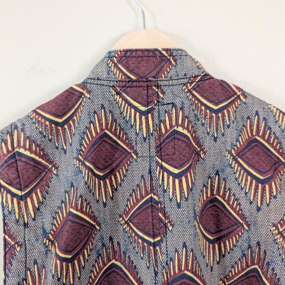 Anthropologie Elevenses Geo Print Safari Vest with Belt - Diamond Motif‎ - M - Picture 13 of 15